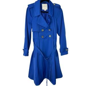 Kate Spade New York Cobalt Blue Double-Breasted Trench Coat Sz Small (estimated)